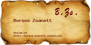 Borsos Zsanett névjegykártya